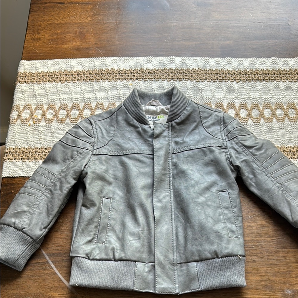 OshKosh B'gosh Gray Quilted Motorcycle Jacket